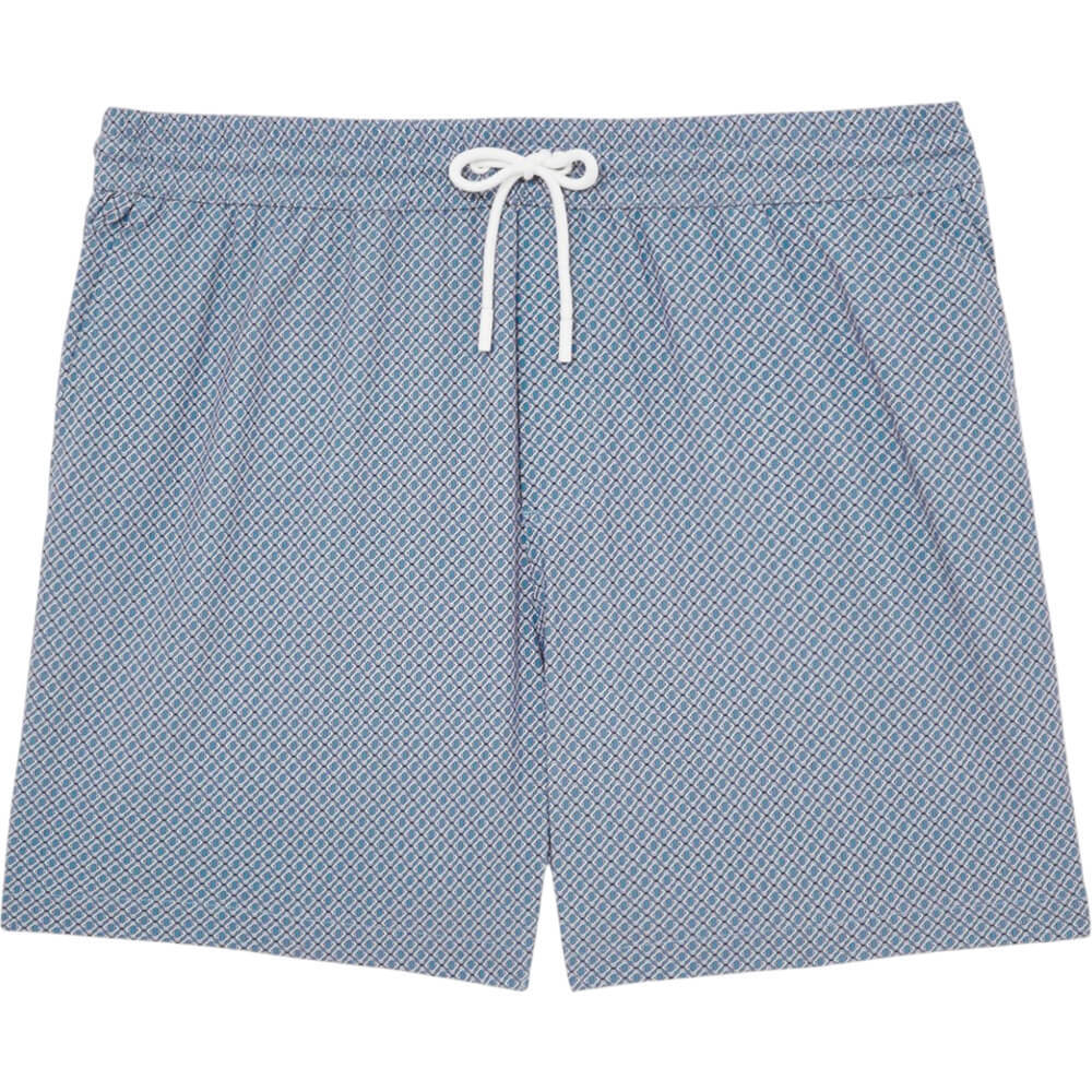 REISS TITO Drawstring Geometric Print Swim Shorts